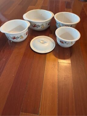 Corelle Coordinates Off-White Stoneware Bowl with Black Logo